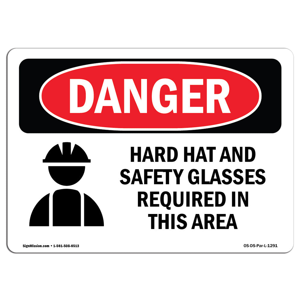 Hard Hat Safety Glasses Required In Area