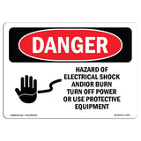 Hazard Electrical Shock Burn Turn Off Power