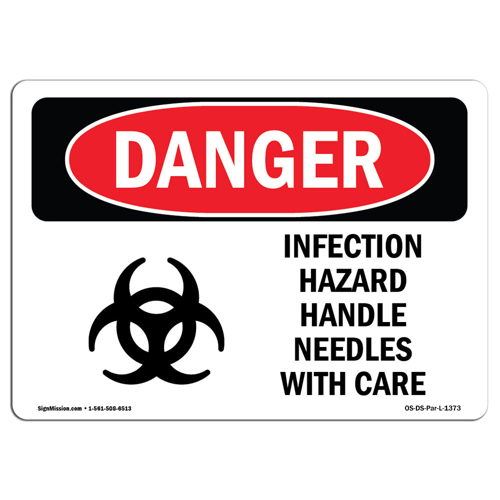 Infection Hazard Handle Needles With Care