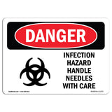 Infection Hazard Handle Needles With Care