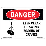 Keep Clear Of Swing Radius Of Cranes