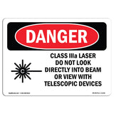 Class IIIa Laser Do Not Look Into Beam