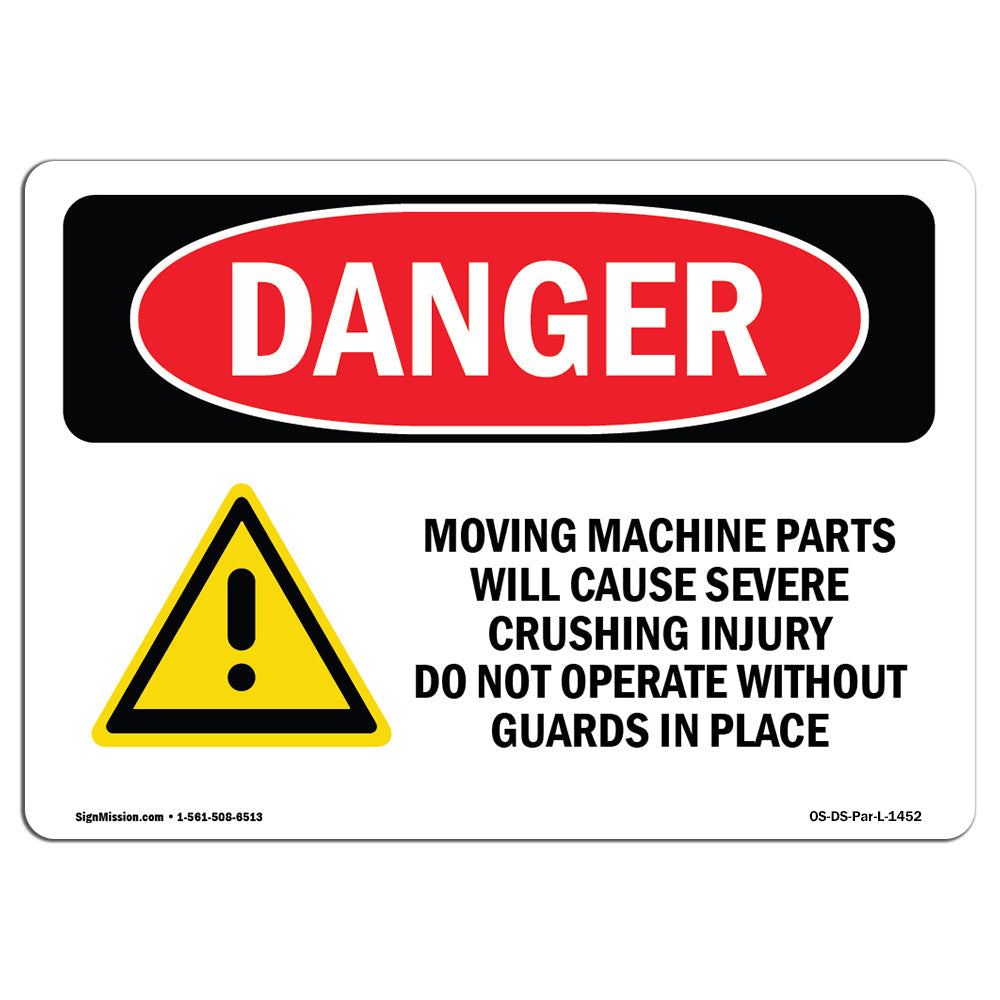 Moving Machine Parts Will Cause Crushing