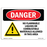 No Flammable Liquids Combustible Materials