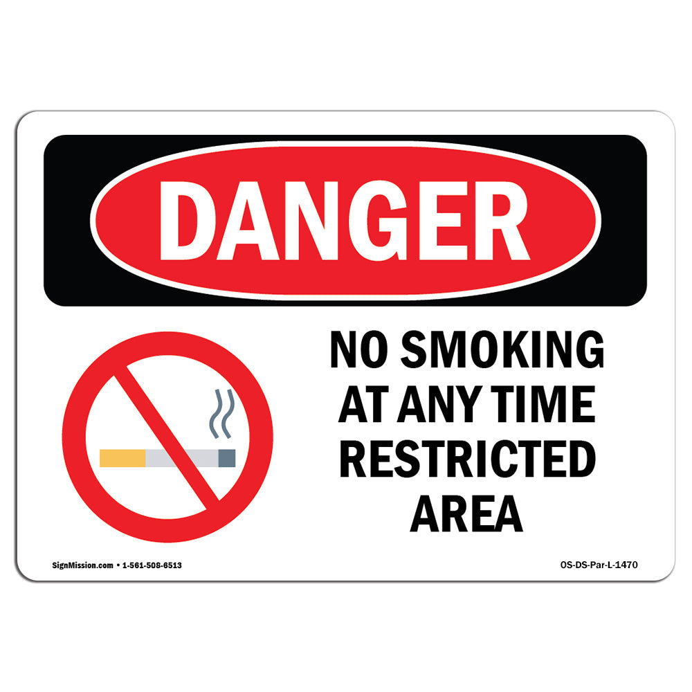 No Smoking At Any Time Restricted Area