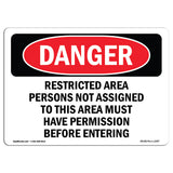 Restricted Area Persons Not Assigned