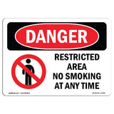 Restricted Area No Smoking At Any Time