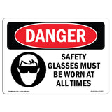 Safety Glasses Must Be Worn At All Times