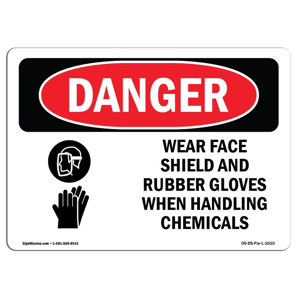 Wear Face Shield And Rubber Gloves Chemicals