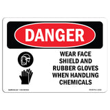 Wear Face Shield And Rubber Gloves Chemicals