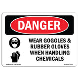 Wear Goggles And Rubber Gloves Chemicals