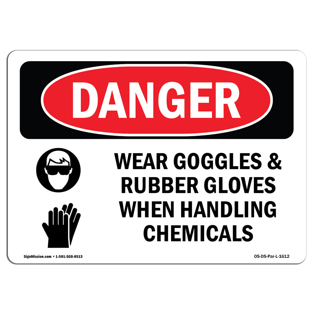 Wear Goggles And Rubber Gloves Chemicals