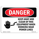 Keep Away Clear This Equipment Power Lines