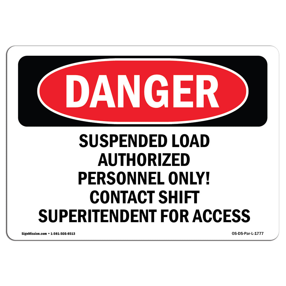 Suspended Load Authorized Personnel Only
