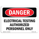 Electrical Testing Authorized Persons Only