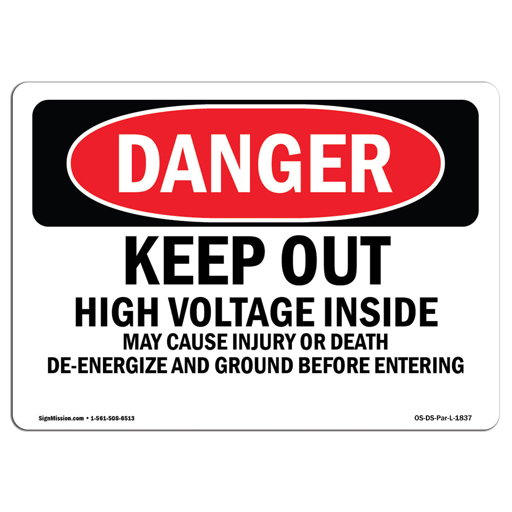 Keep Out High Voltage Injury Death Ground