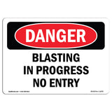 Blasting In Progress No Entry