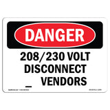 208 230 Volt Disconnect For Vendors