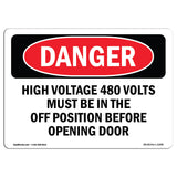 High Voltage 480 Volts Must Be In The Off