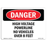 High Voltage Powerline No Vehicles Over 8 Feet