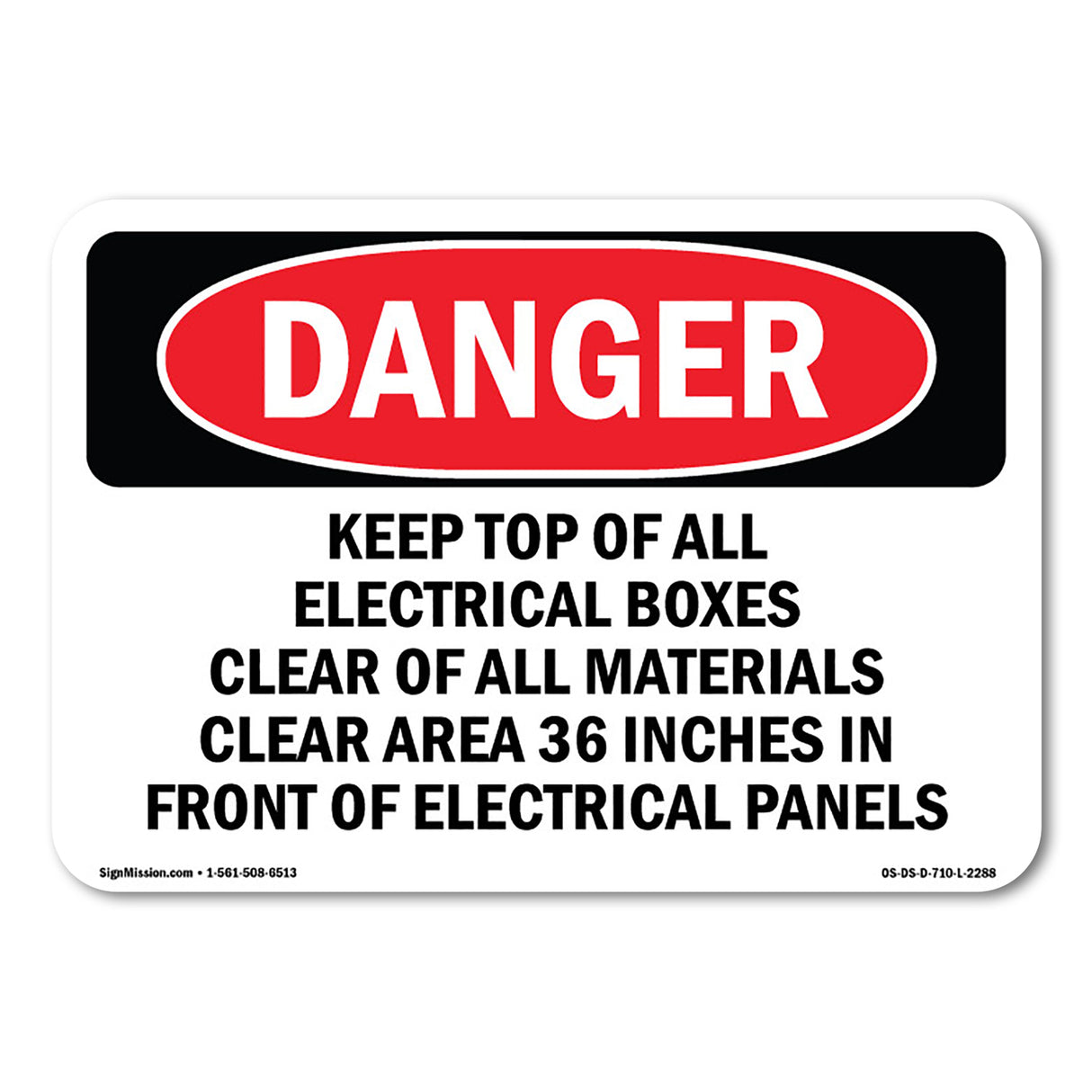 Keep Top Of All Electrical Boxes Clear Of