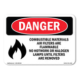 Combustible Materials Air Filters