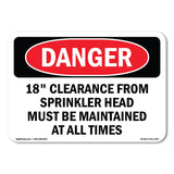 18 Clearance From Sprinkler Head Must Be