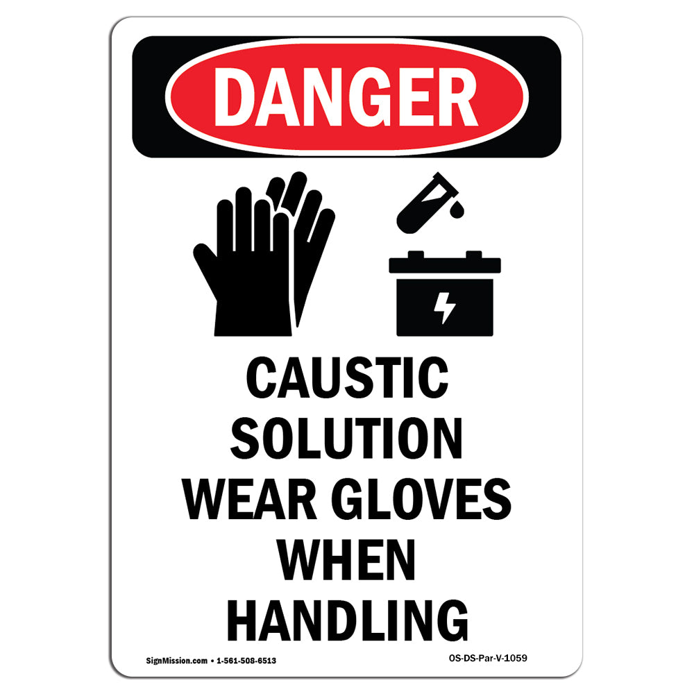 Caustic Solution Wear Gloves When Handling
