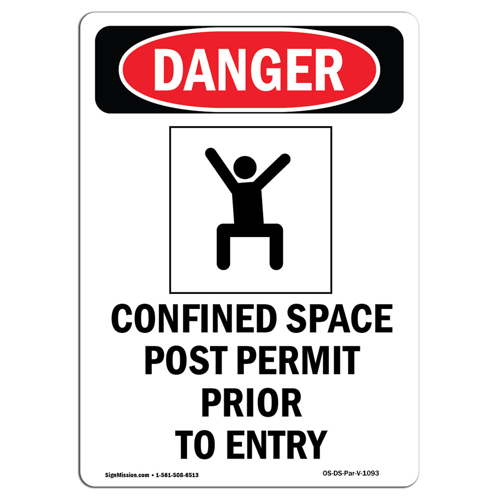 Confined Space Post Permit Prior To Entry