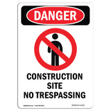 Construction Site No Trespassing