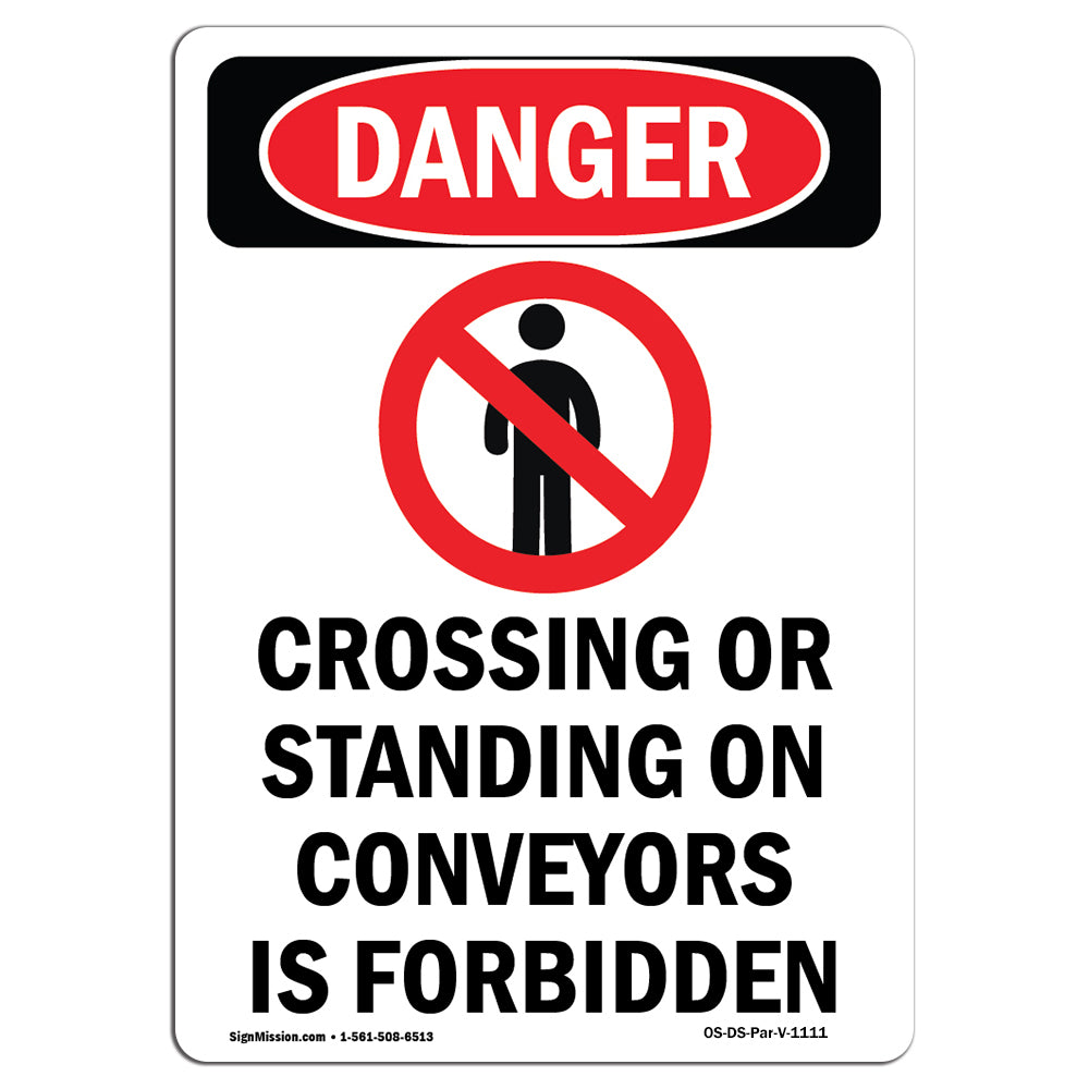 No Crossing Or Standing On Conveyors