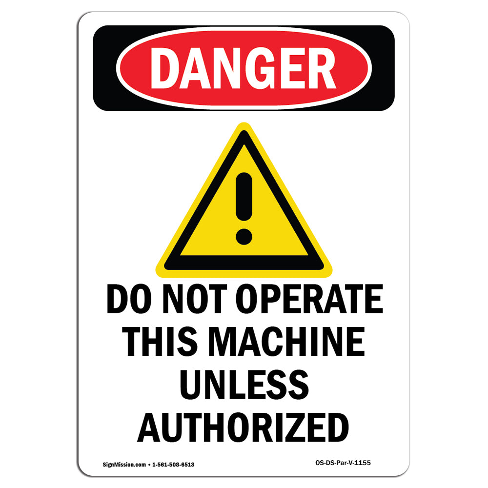 Do Not Operate This Machine Unless Authorize