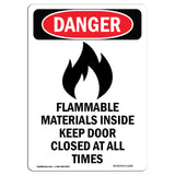 Flammable Materials Door Closed All Times