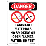 Flammable Materials No Smoking 50 Feet