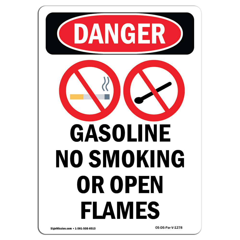 Gasoline No Smoking Or Open Flames
