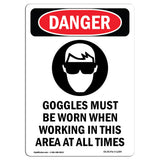 Goggles Worn When Working In This Area