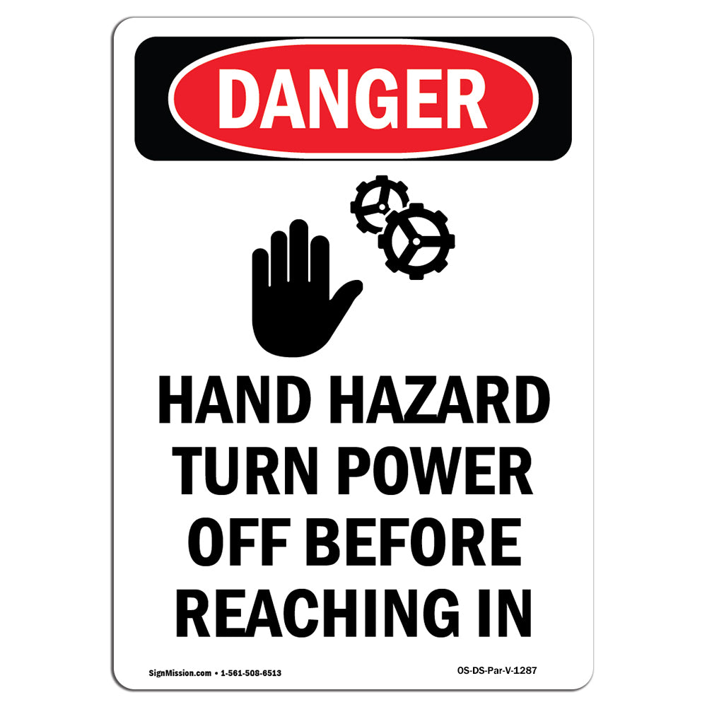 Hand Hazard Turn Power Off Reaching In