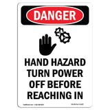Hand Hazard Turn Power Off Reaching In