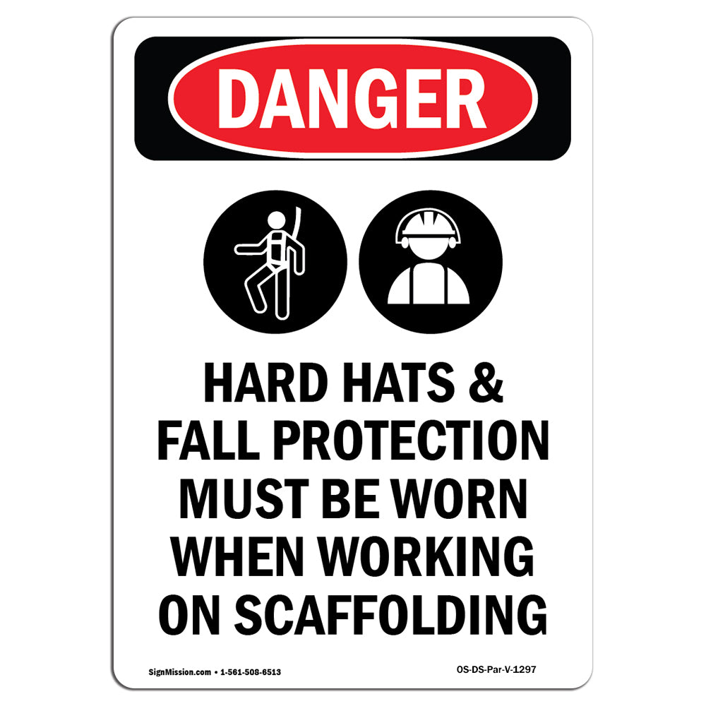Hard Hats Fall Protection Worn Scaffolding