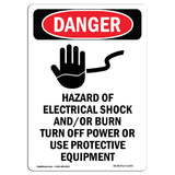 Hazard Electrical Shock Burn Turn Off Power