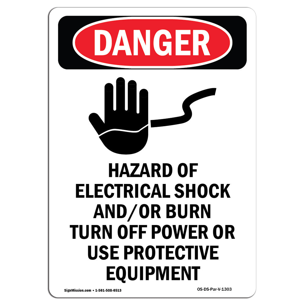 Hazard Electrical Shock Burn Turn Off Power