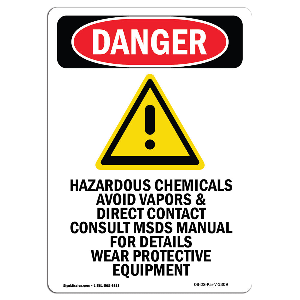 Hazardous Chemicals Avoid Vapors Contact