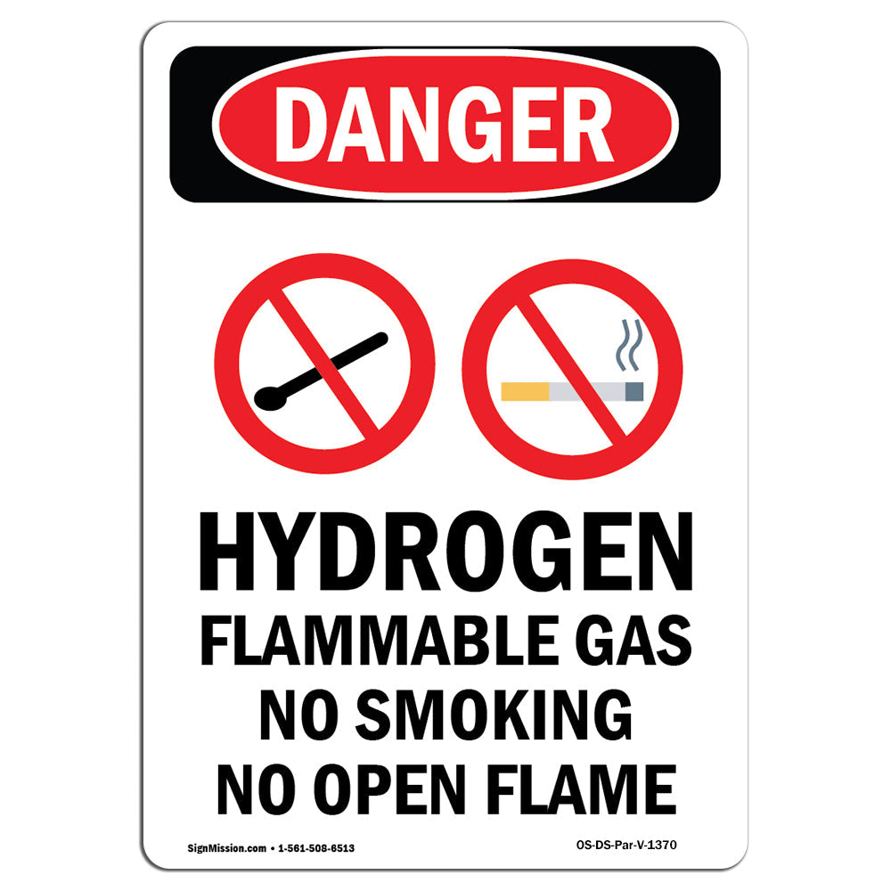 Hydrogen Flammable Gas No Smoking Open Flame