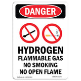 Hydrogen Flammable Gas No Smoking Open Flame