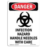 Infection Hazard Handle Needles With Care
