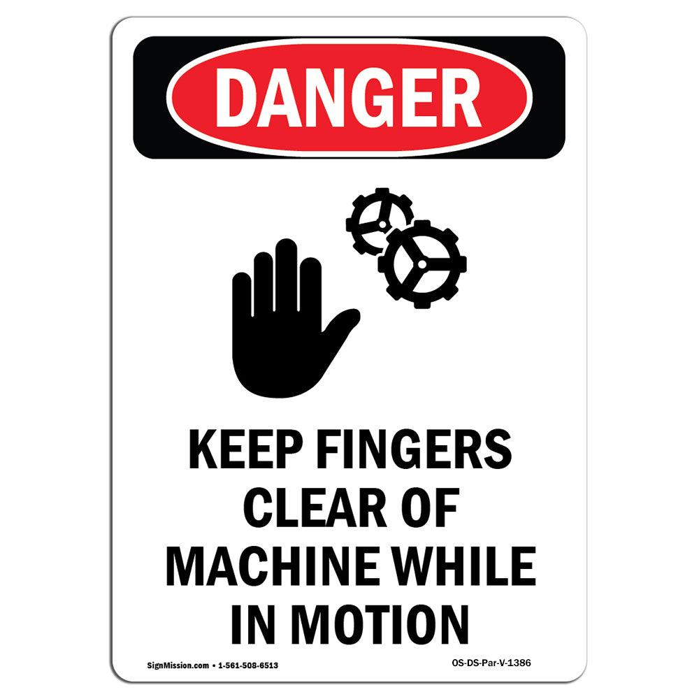 Keep Fingers Clear Of Machine Motion