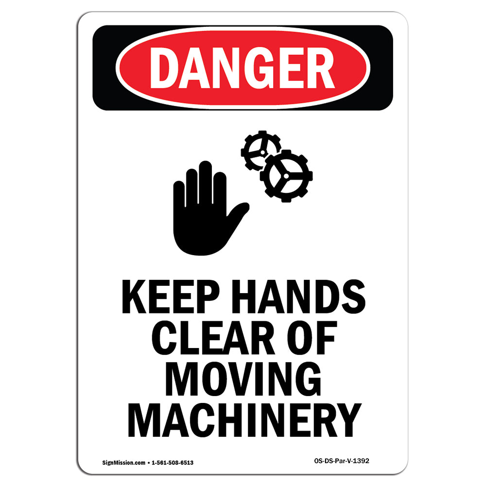 Keep Hands Clear Of Moving Machinery