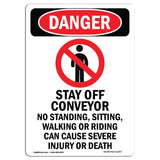 Stay Off Conveyor No Standing Spanish