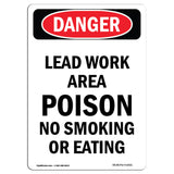 Lead Work Area Poison No Smoking Or Eating