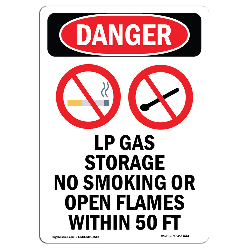 LP Gas Storage No Smoking Open Flames 50 Ft